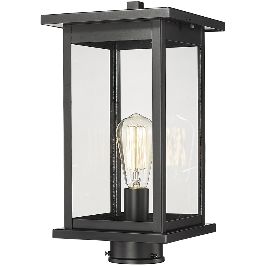 Bowton 1 Light 15.5 inch Powder Coated Black Outdoor Post Lantern